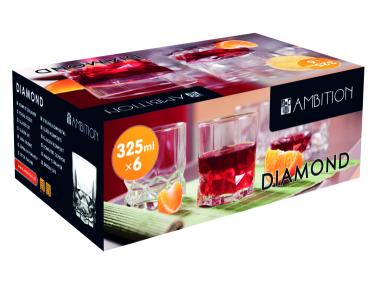 Zdjęcie: Komplet 6 szklanek niskich Diamond 325 ml AMBITION