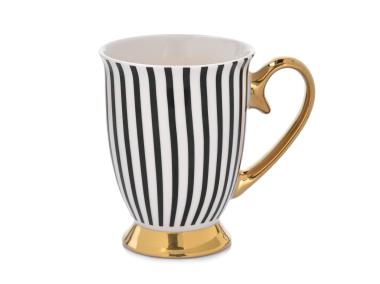 Zdjęcie: Kubek porcelanowy Diana Gold 300 ml paski AMBITION