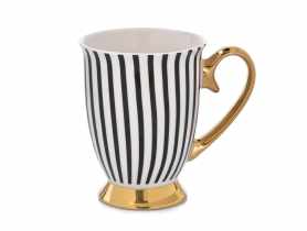 Kubek porcelanowy Diana Gold 300 ml paski AMBITION