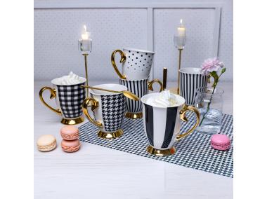 Zdjęcie: Kubek porcelanowy Diana Gold 300 ml paski AMBITION