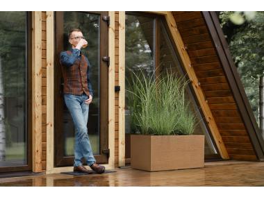 Zdjęcie: Kwietnik Karo Eco wood 400x800 mm deska, naturalne drewno LAMELA