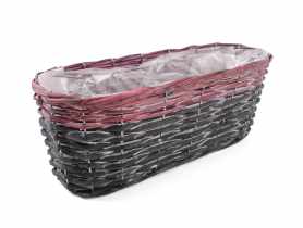 Osłonka wiklinowa balkonówka z folią 40x17x14 cm TIN TOURS