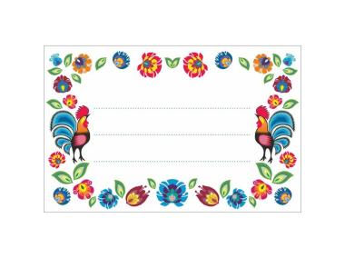 Zdjęcie: Etykiety samoprzylepne Folk 85x55 mm - 20 szt. BROWIN