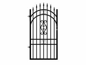 Furtka Milena 0,90 m, 1,55-1,75 m, stal ocynk+RAL9005 lewa POLBRAM