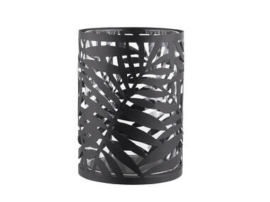 Zdjęcie: Świecznik metalowy 11x11x15 cm dekoracja Liść palmy czarny ALTOMDESIGN