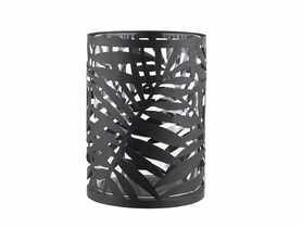 Świecznik metalowy 11x11x15 cm dekoracja Liść palmy czarny ALTOMDESIGN