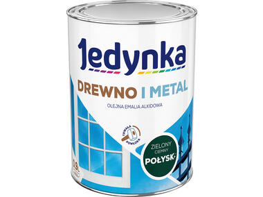 Zdjęcie: Emalia olejno-alkidowa drewno i metal zielony ciemny 0,9 L połysk JEDYNKA