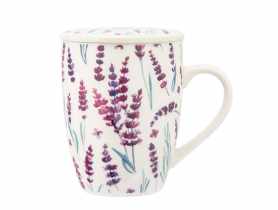 Kubek z zaparzaczem i pokrywką 340 ml dekoracja lawenda ALTOM DESIGN