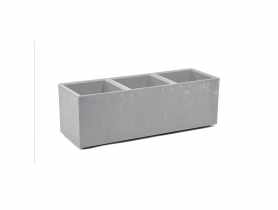 Kwietnik Karo 900x300x300 mm beton recycled, szary beton LAMELA