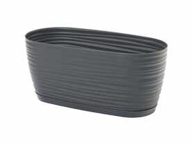 Doniczka Sahara Petit owalna 27 cm z podstawką antracyt VERDENIA