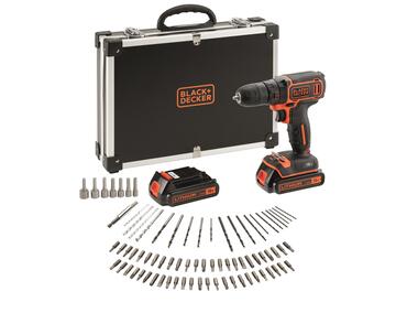 Zdjęcie: Wiertarko-wkrętarka 18 V z zestawem akcesoriów Black Decker STANLEY