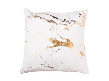 Zdjęcie: Poszewka welwetowa z nadrukiem-marmur endless chic gold biało-złota 45x45 cm CHIC HOME