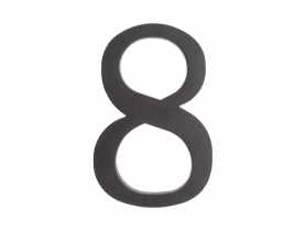 Cyfra 8 plastikowa czarna 180 mm METRO