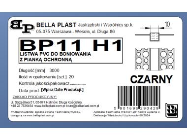 Zdjęcie: Listwa PVC do boniowania BP11 H1 L300 czarny bez siatki 10x10 mm BELLA PLAST
