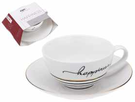 Filiżanka Happiness 220 ml z porcelany New Bone 91405 RAVI