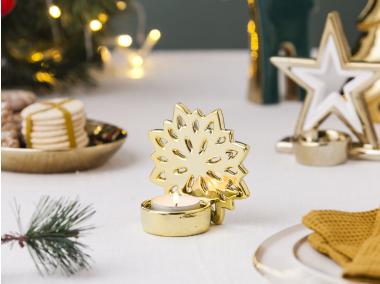 Zdjęcie: Świecznik Śnieżynka 10x6x9,5 cm ALTOMDESIGN