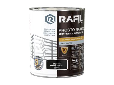 Zdjęcie: Gruntoemalia prosto na rdzę połysk RAL9005 0,75L RAFIL