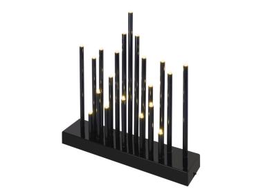 Zdjęcie: Świecznik czarny 20 LED, 27 cm, ciepła biel EMOS