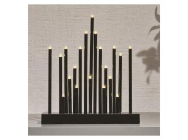 Zdjęcie: Świecznik czarny 20 LED, 27 cm, ciepła biel EMOS