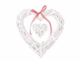Zawieszka wiklinowa Serce 25x25x4 cm TIN TOURS