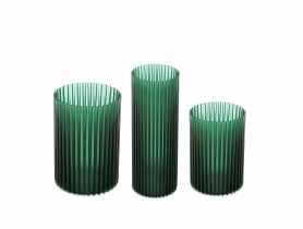 Zestaw wazonów Nemo, 3 sztuki, zielony transparentny LAMELA