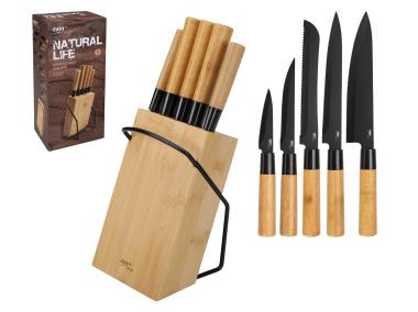 Zdjęcie: Komplet noży w bloku Natural Life 6 elementów 21204 RAVI