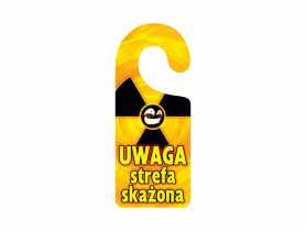 Oznaczenie F14 8x19/S "Uwaga strefa skażona!" zawieszka METRO