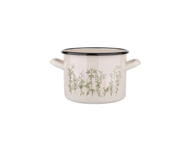 Zdjęcie: Garnek prosty Wild Herbs 2,4 L - 16 cm kremowy SILESIA