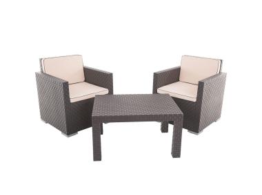Zdjęcie: Zestaw mebli rattanowych Davos brąz-beż PATIO