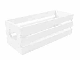 Skrzynka drewniana z wyciętymi sercami 28x12x12 cm biała TIN TOURS