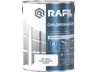 Zdjęcie: Emalia chlorokauczuk biały alpejski RAL9010 5L RAFIL