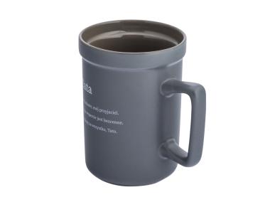 Zdjęcie: Kubek prosty 440 ml z kwadratowym uchem dekoracja tata mój bohater ALTOM DESIGN