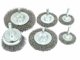 Zestaw szczotek z trzpieniem inox 6 szt. VERKE