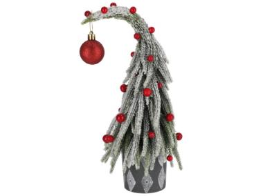 Zdjęcie: Choinka ośnieżona z ozdobami i dzownkiem zielono-czerwona 33 cm JUMI