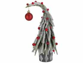 Choinka ośnieżona z ozdobami i dzownkiem zielono-czerwona 33 cm JUMI
