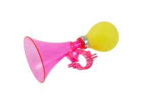 Trąbka rowerowa Soffy z mocowniem różowo żółta BIMBO BIKE