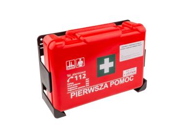 Zdjęcie: Apteczka przenośna zakładowa 260x170x80 mm z wyposażeniem DIN13157 + maseczka METRO