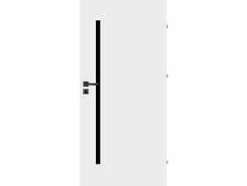 Drzwi wewnętrzne Gala 80L biały, czarna szyba, pokój NAWADOOR