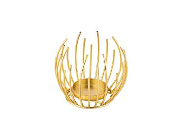 Zdjęcie: Świecznik metalowy 10x9,5 cm złoty ALTOMDESIGN