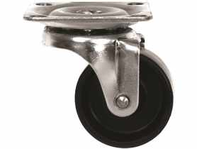 Kółka do stolików TV plastikowe 47x47 mm, fi 50 mm, 40 kg HSI