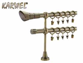 Karnisz podwójny Valentina 19 mm -2,4 m Rullo złoto KARWEL