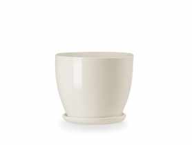 Doniczka Klasik 1 kremowy połysk 13x11 cm FLOWERPOT