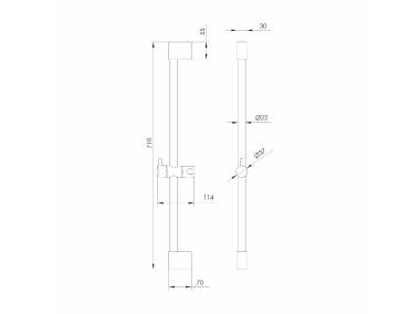 Zdjęcie: Drążek prysznicowy L-700 Inox STINNEA