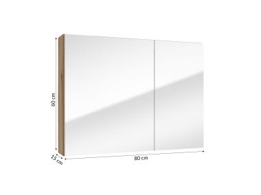 Zdjęcie: Szafka lustrzana Rietti 80 cm dąb evoke DEFTRANS