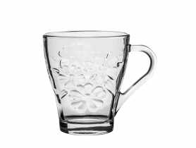 Kubek szklany kwiat 250 ml FLORINA
