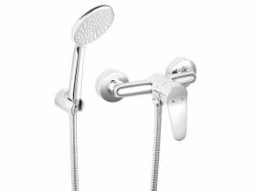 Bateria natryskowa ścienna z zestawem natryskowym Isso, chrom FERRO