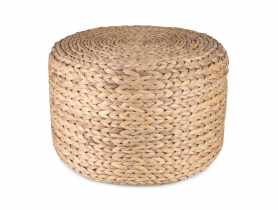 Puf z hiacyntu wodnego okrągły 45x45x30 cm TIN TOURS