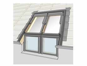 Kołnierz do okien kolankowych EFW 0022B profilowany dwa zestawy obok siebie, 114x118 cm VELUX