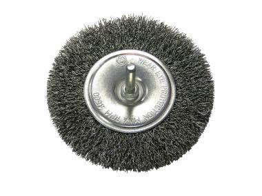 Zdjęcie: Szczotka tarczowa z drutu falistego 120 mm, trzpień 6 mm PROLINE