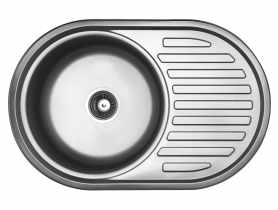 Zlew wpuszczany Faro 1-komorowy z ociekaczem 50x77 cm z syfonem KUCHINOX